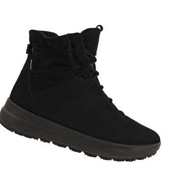 Women's Ecco Solice Lace Mid Gtx Pl Boots Black | USA 48JPQ